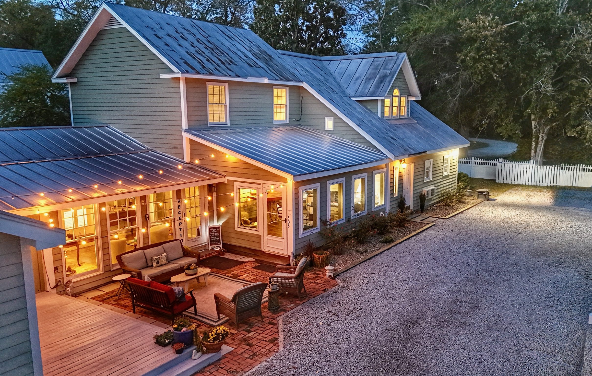 Inn at Oriental Lit up at Night